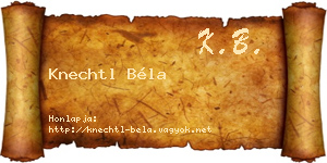 Knechtl Béla névjegykártya